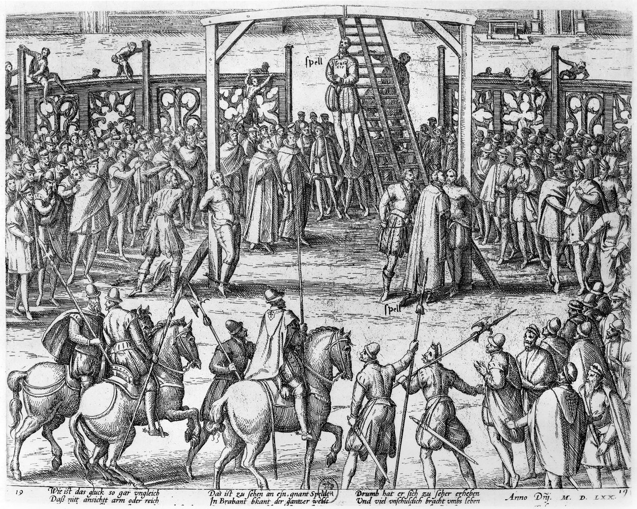 Scener med henging i Flandern, 1570 av Franz Hogenberg