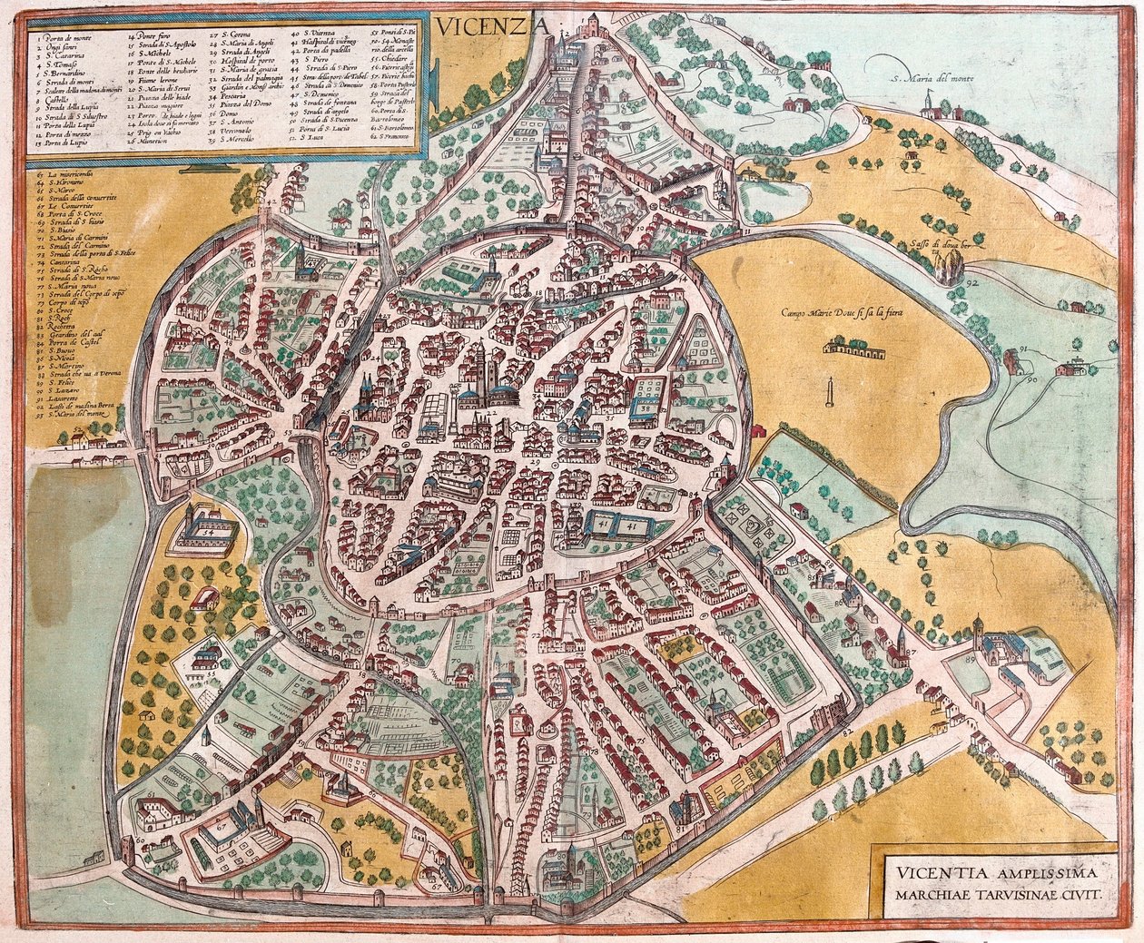Vicenza, Italia (gravering av Franz Hogenberg