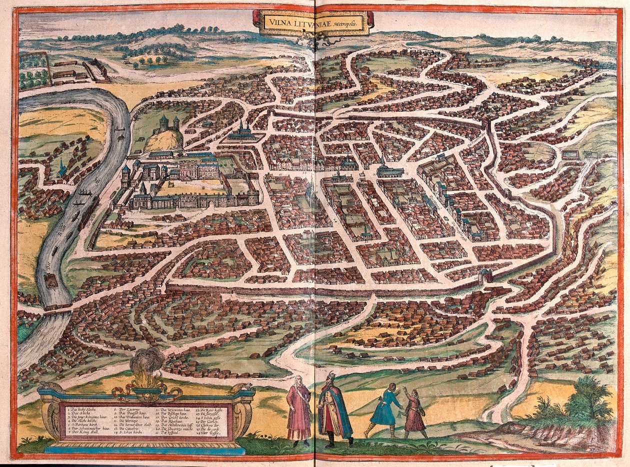 Vilnius, Litauen (gravering av Franz Hogenberg