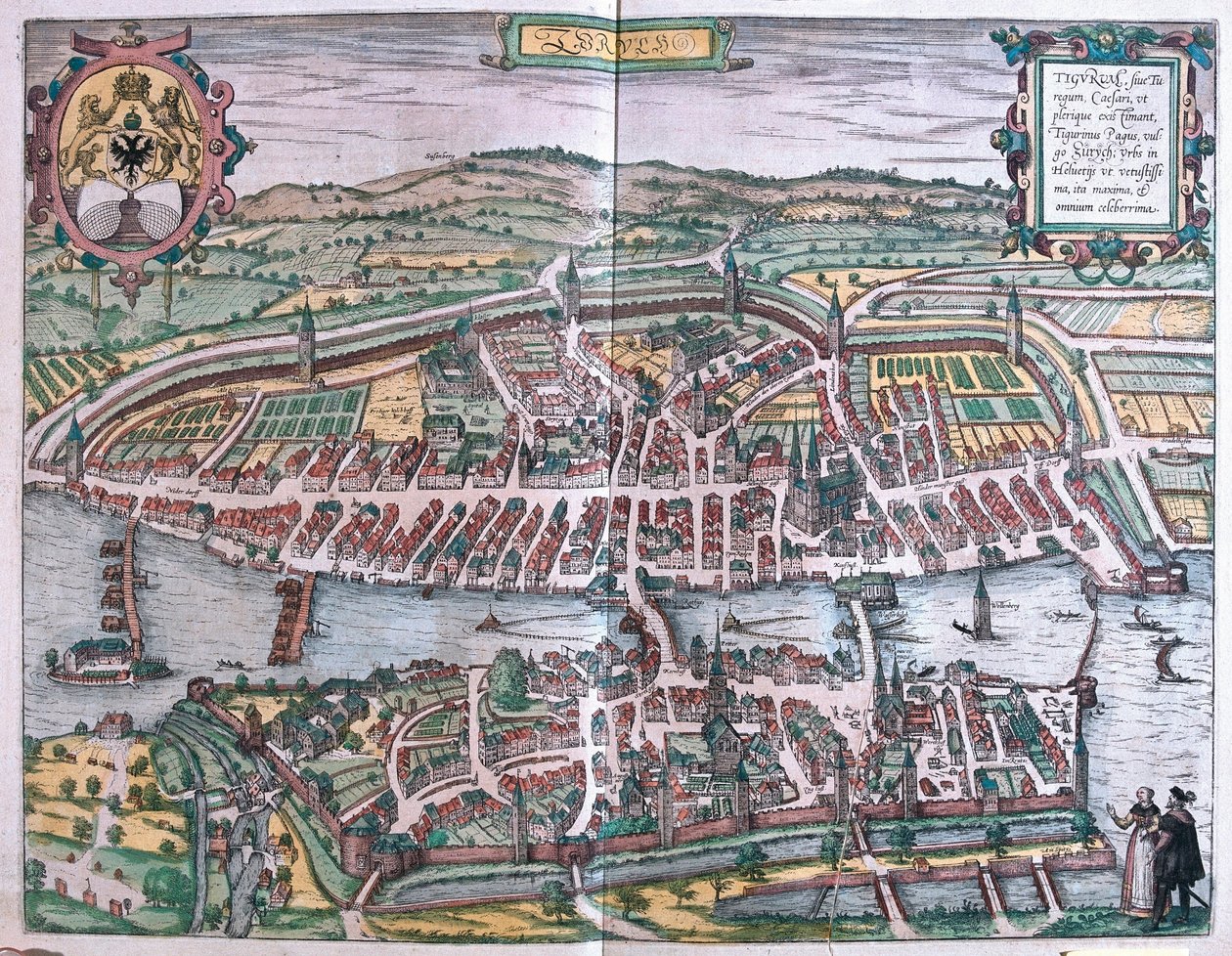 Zürich, Sveits (gravering av Franz Hogenberg