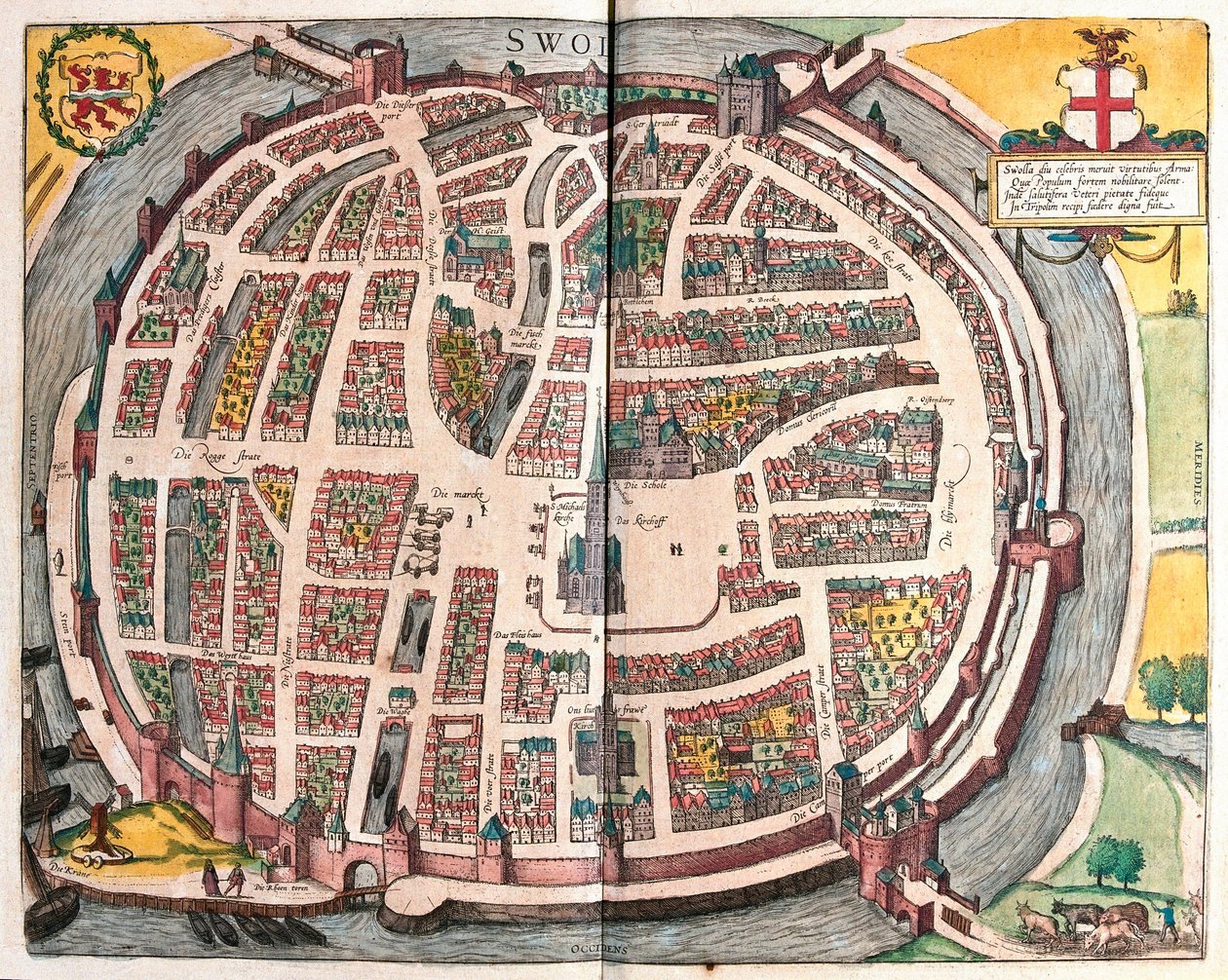 Zwolle, Nederland (gravering av Franz Hogenberg