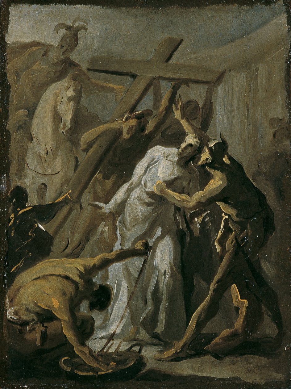 Korset er pålagt Kristus av Franz Joseph Spiegler