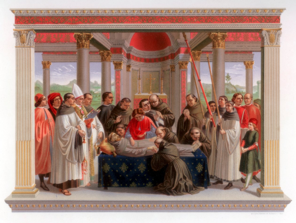 Obsequies of St Francis, 1482-1485 1870 av Franz Kellerhoven