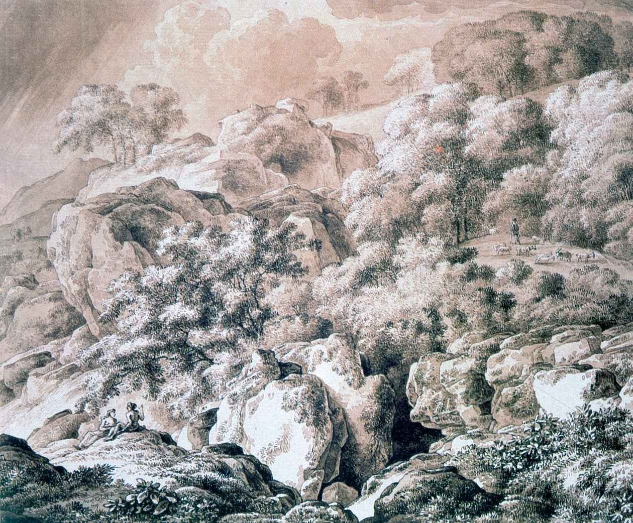 Skoglandskap, 1799 av Franz Kobell