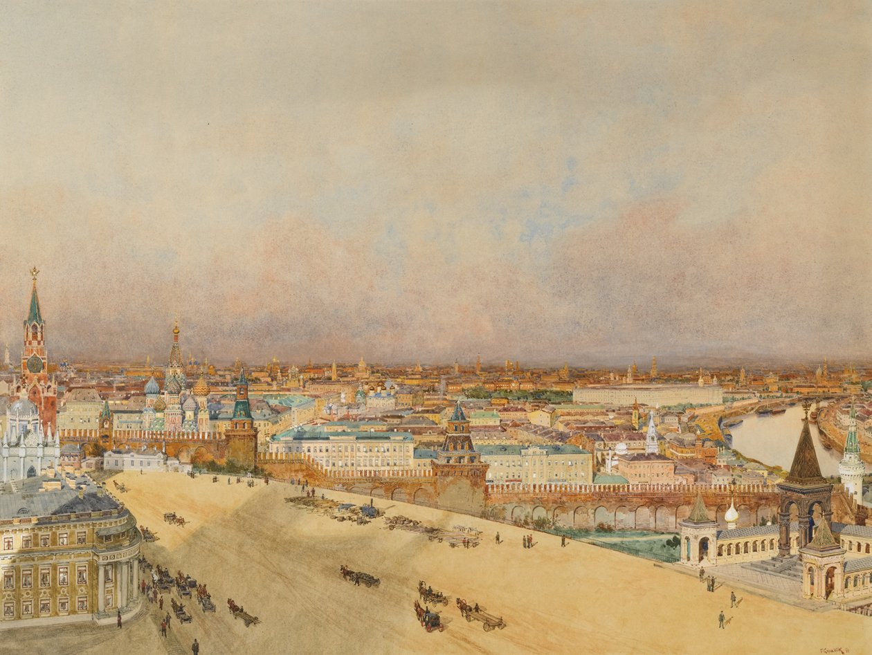 Utsikt over Moskva, 1898 av Franz Kopallik
