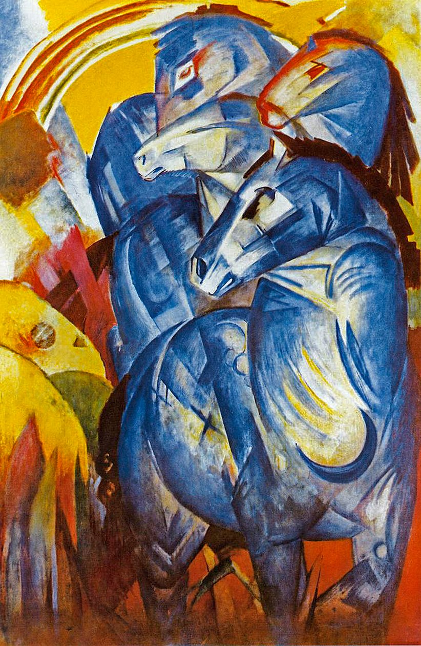 Et tårn av blå hester, 1913 av Franz Marc