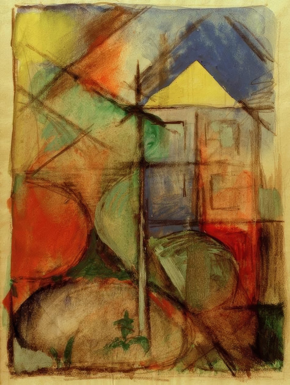 Abstrakt komposisjon av Franz Marc