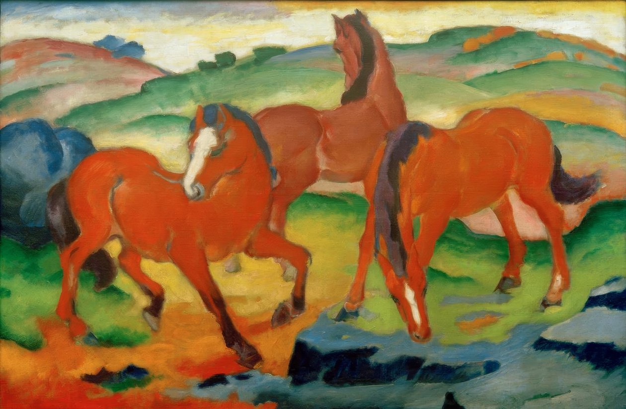 The Red Horses (Grazing Horses IV) av Franz Marc