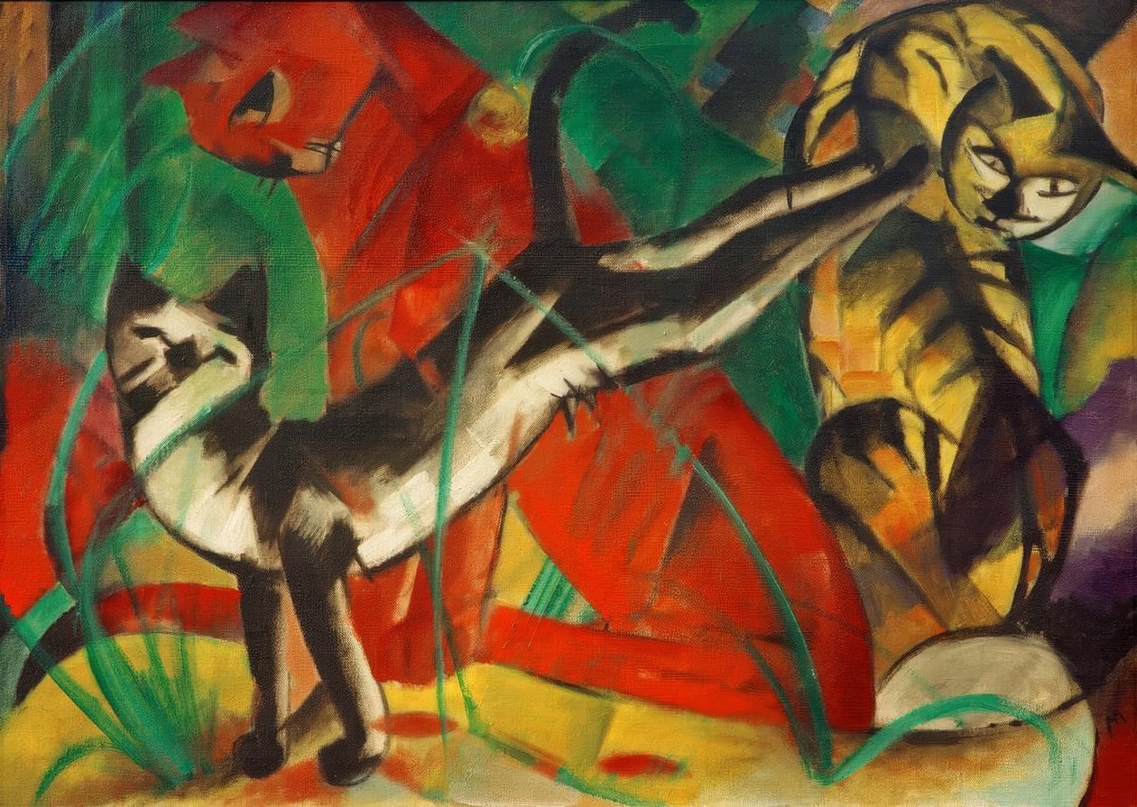 Tre katter av Franz Marc