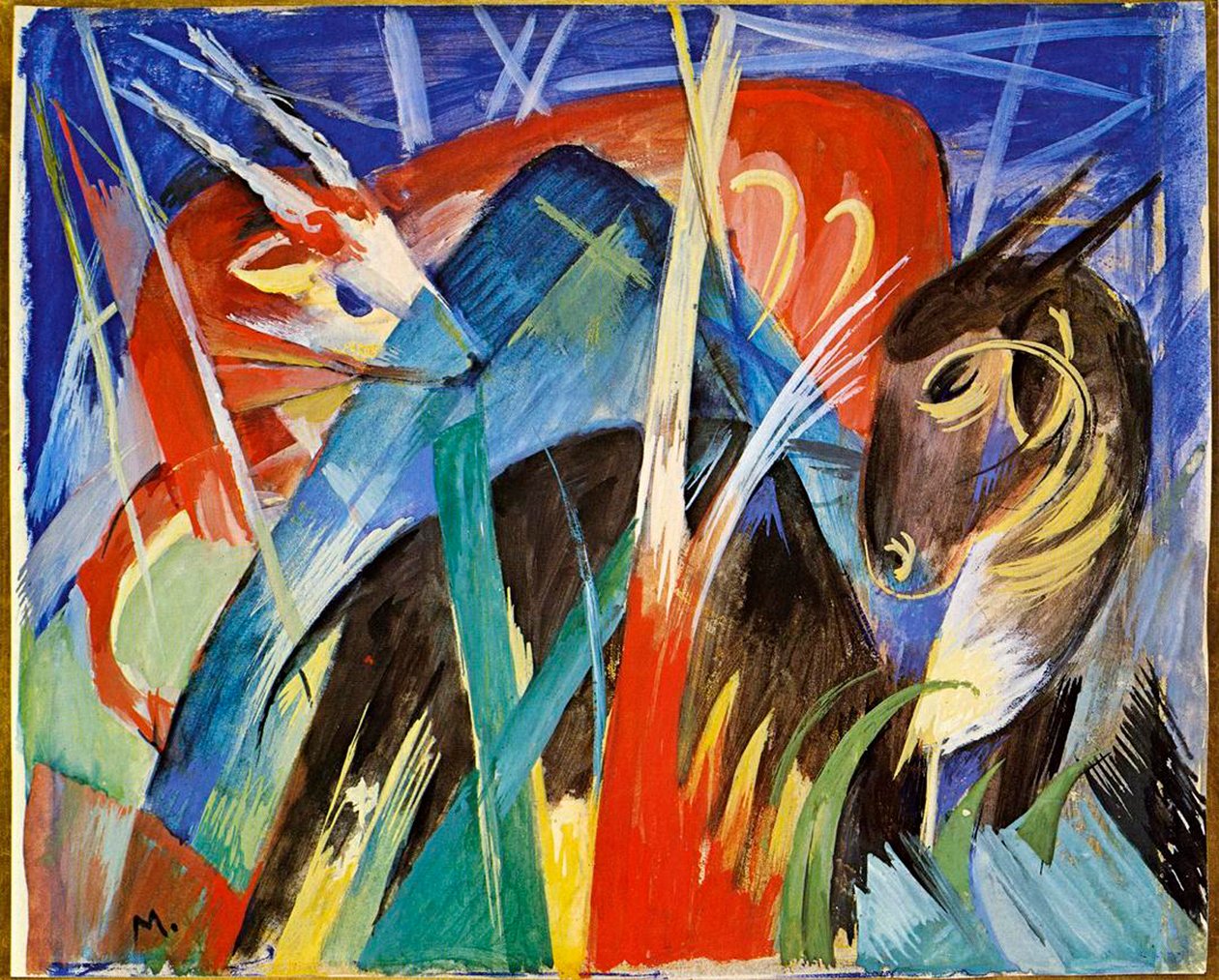 Fe dyr av Franz Marc