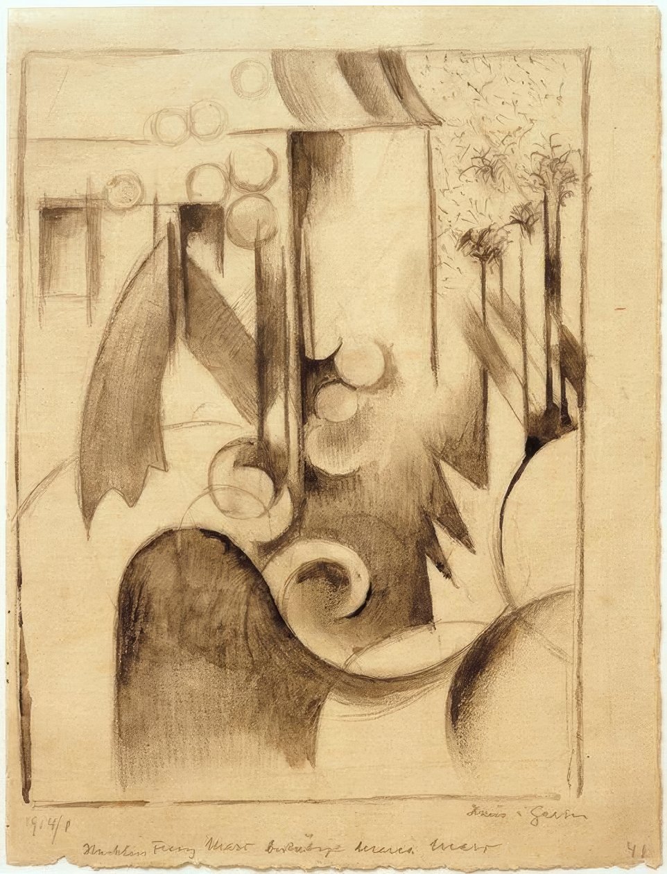 Hus i hagen av Franz Marc