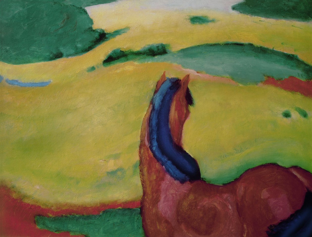 Hest i et landskap, 1910 av Franz Marc