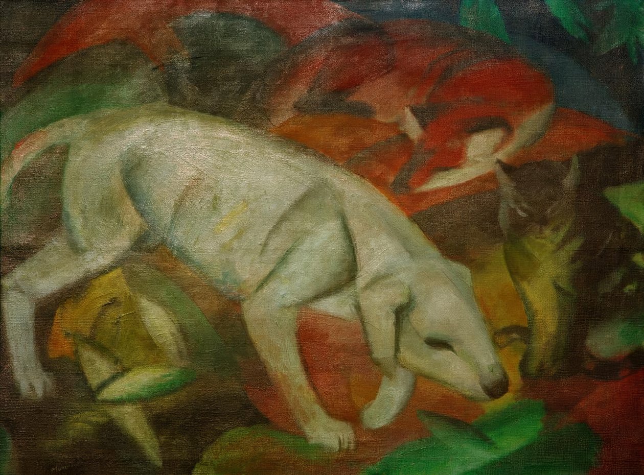 Hund, katt, rev av Franz Marc