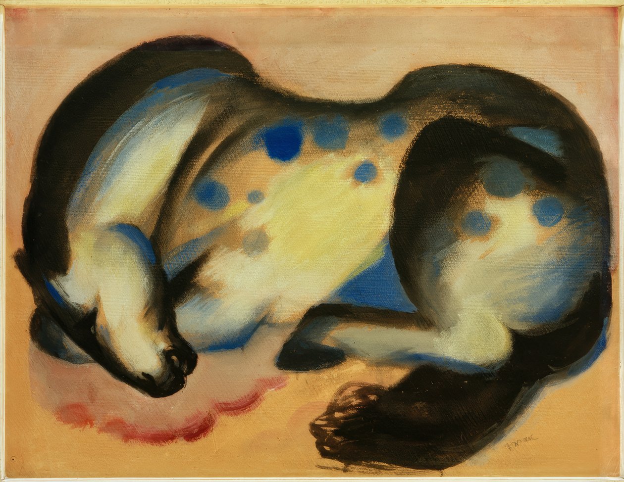 Liggende hest av Franz Marc