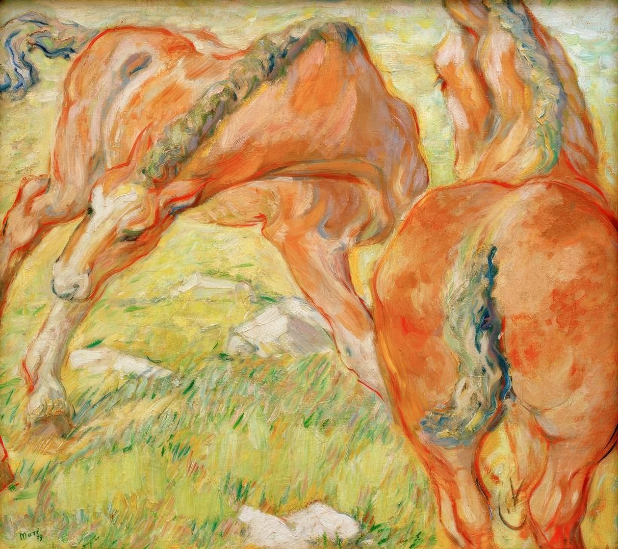 Mor hest og føll av Franz Marc