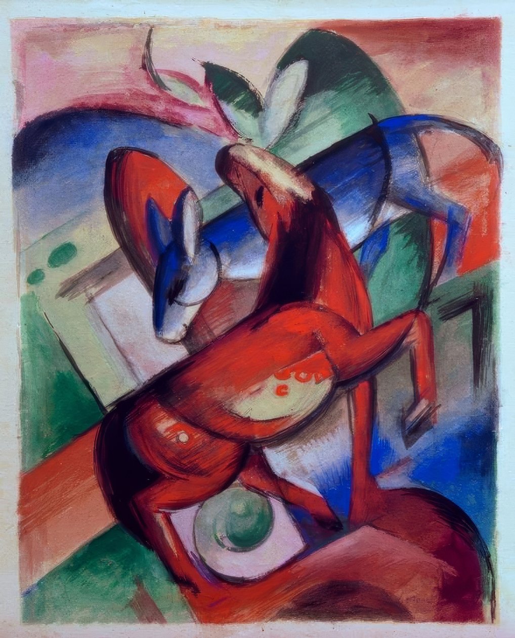 Hest og esel av Franz Marc