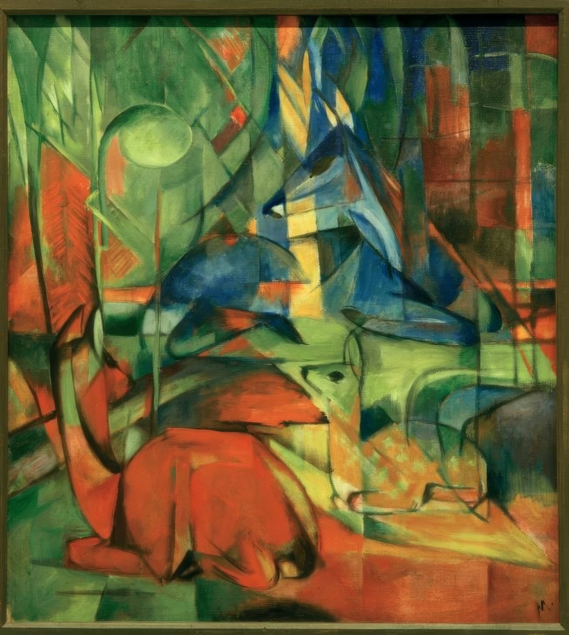 Hjort i skogen II av Franz Marc