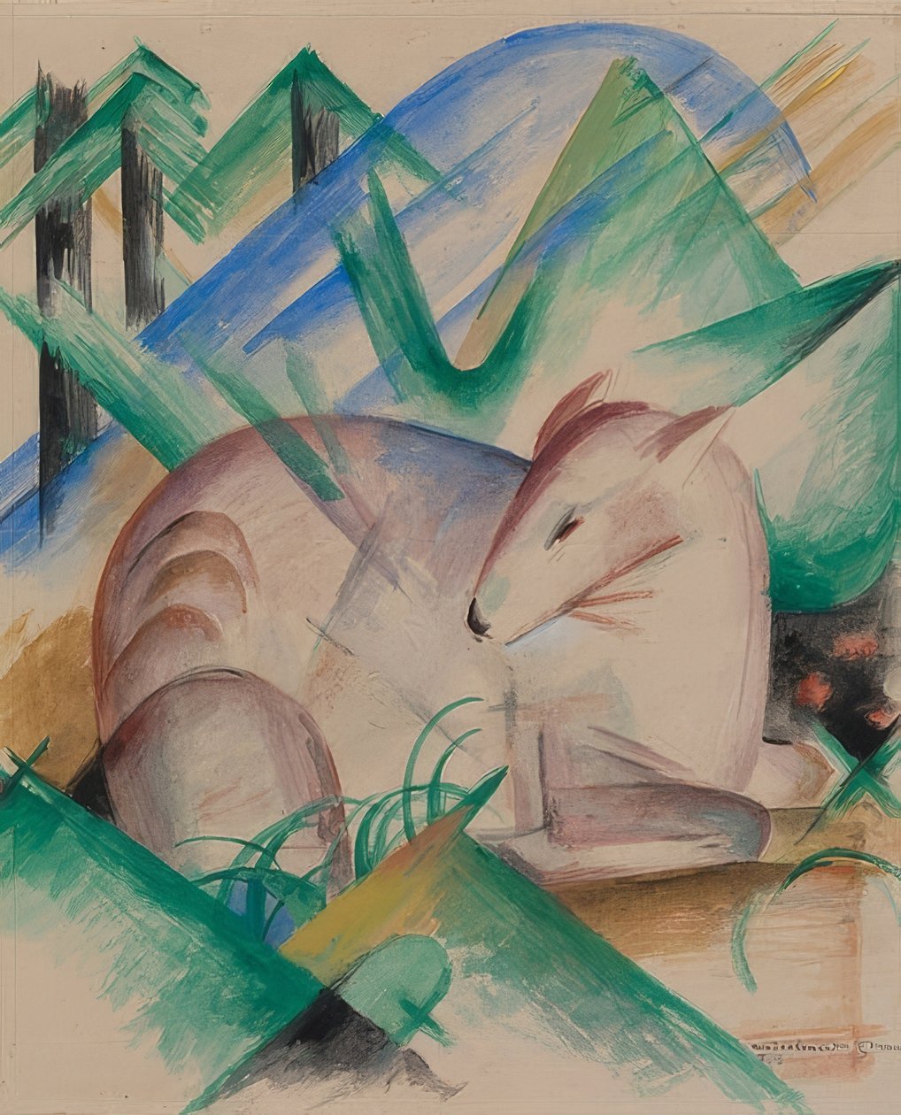 Rød hjort. 1913 av Franz Marc