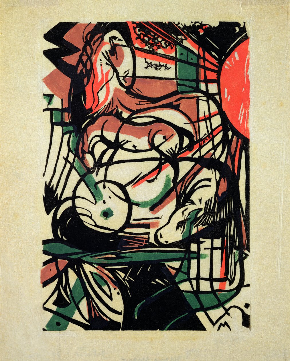 Hestens fødsel, 1913 av Franz Marc