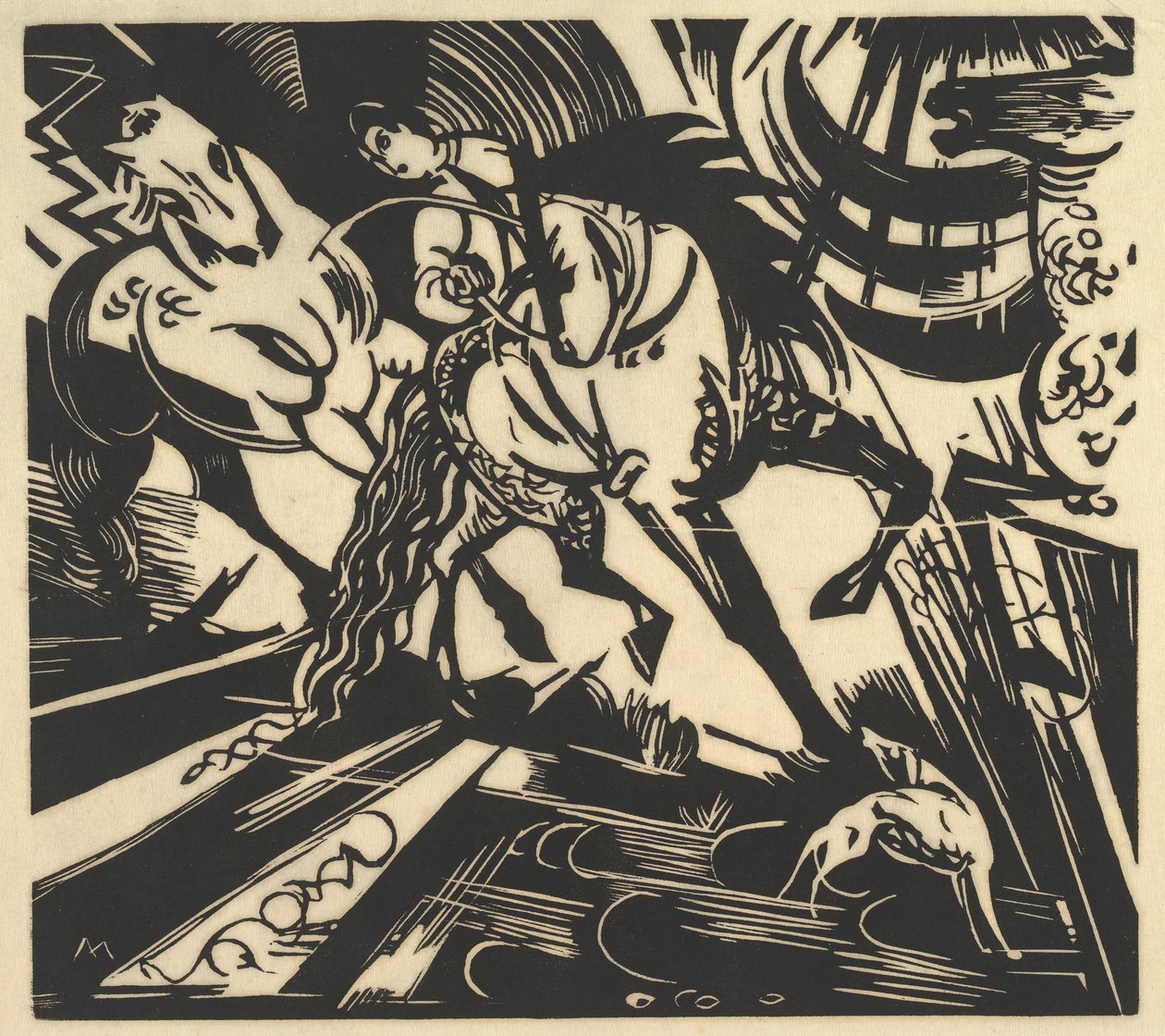 Rideskolen, 1913. av Franz Marc