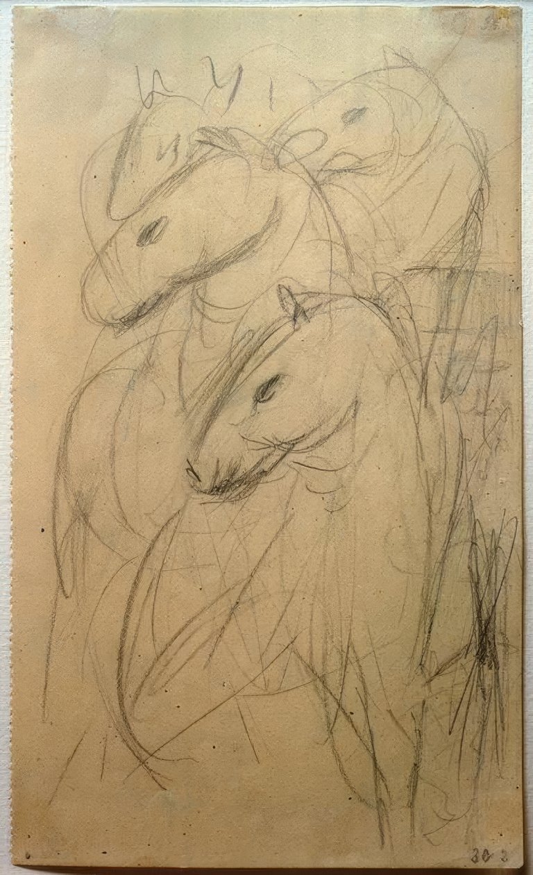 Tower of the Blue Horses av Franz Marc