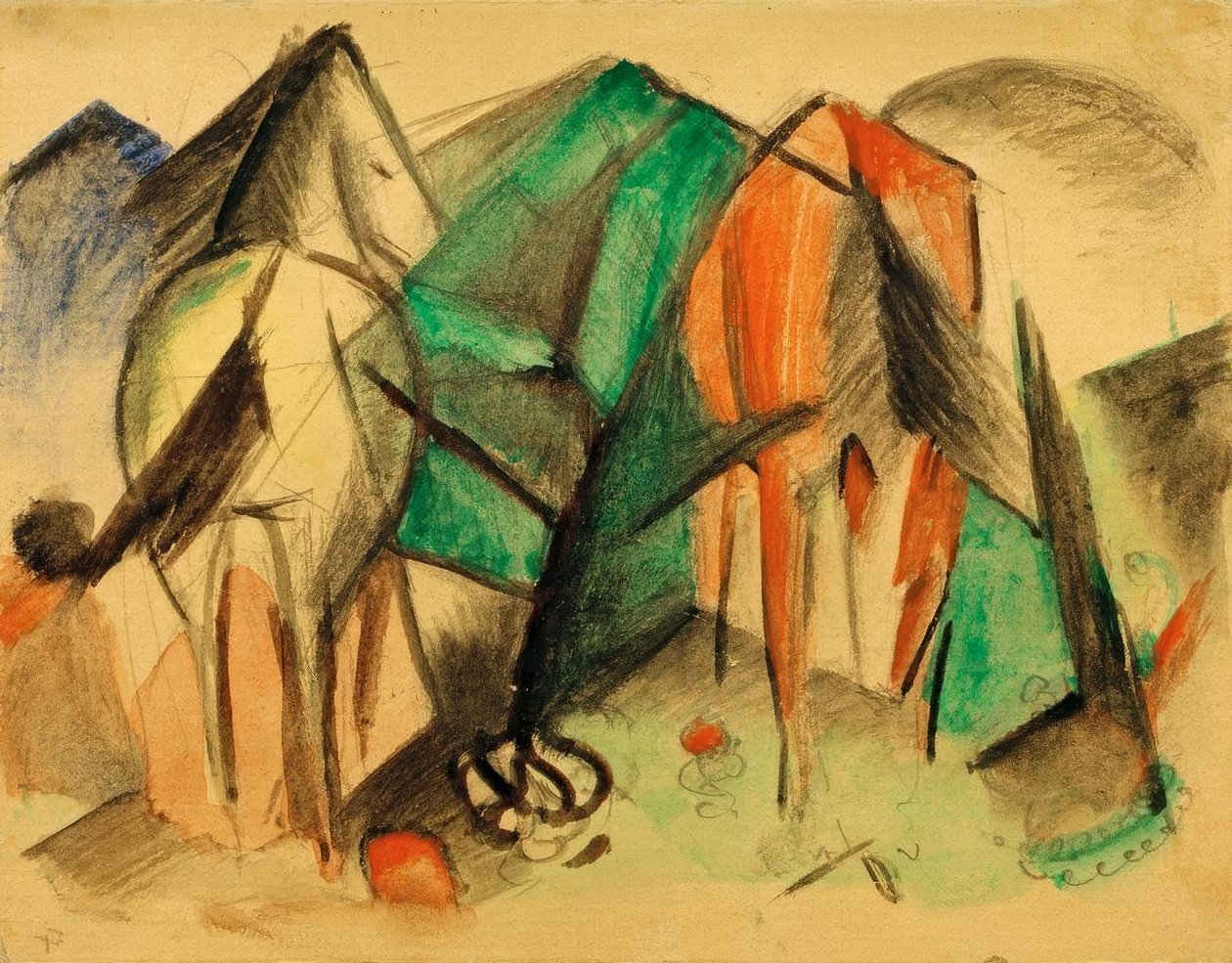 To hester av Franz Marc