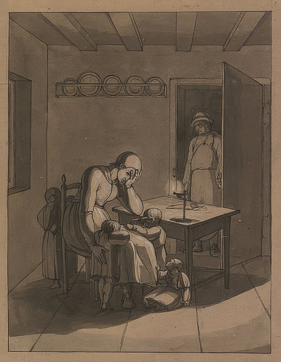 Lienhard og Gertrud. Rundt 1808 av Franz Pforr