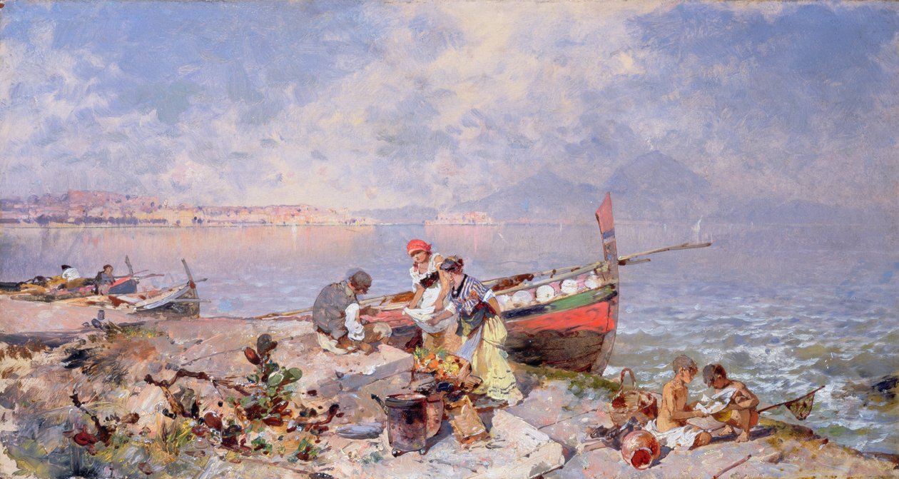 Napolibukta (panel) av Franz Richard Unterberger