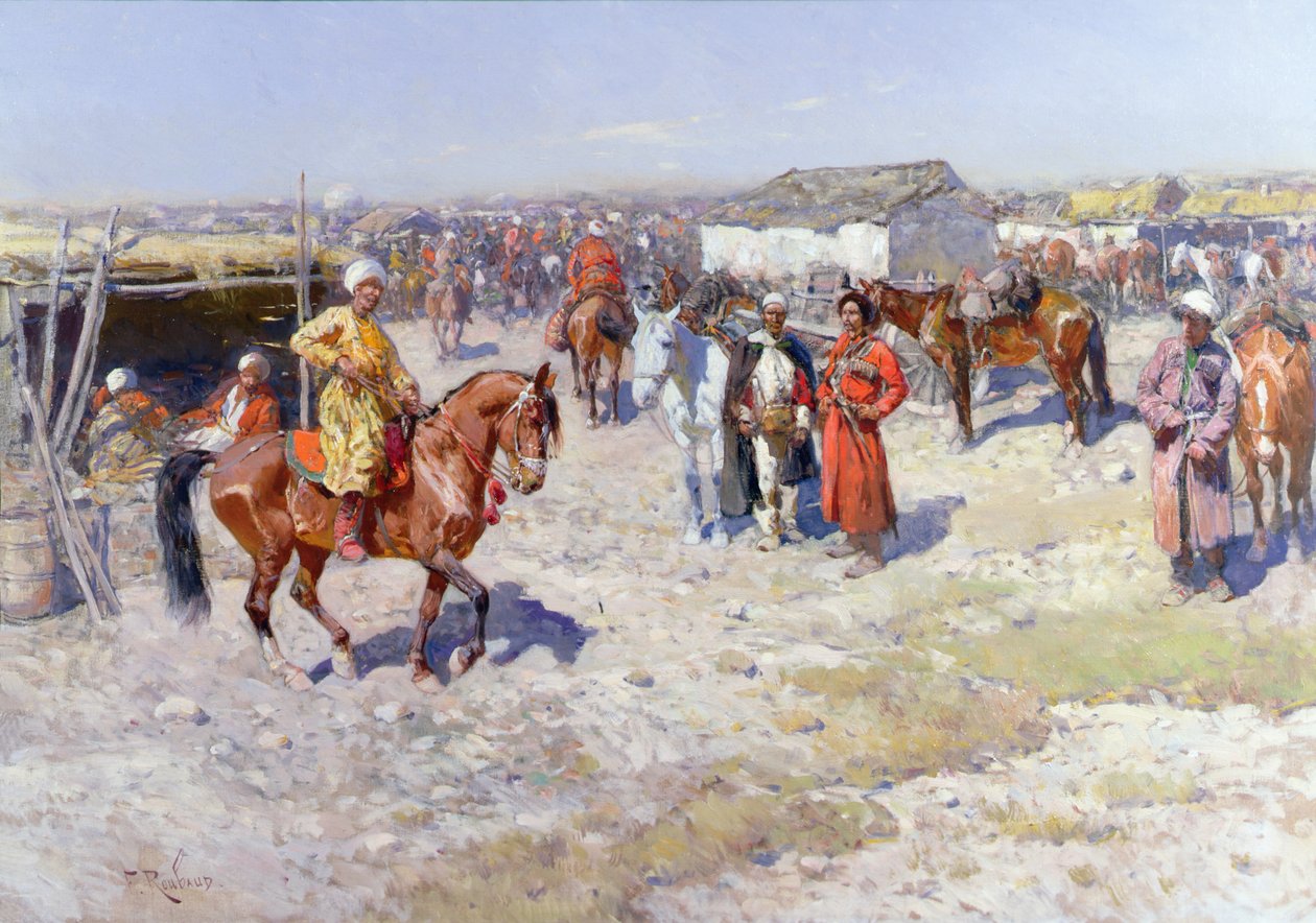 Sentralasiatiske hestemarked av Franz Roubaud