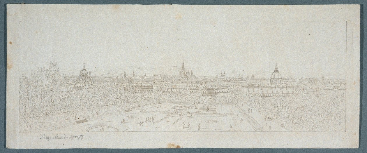 Utsikt over Wien fra Belvedere-palasset av Franz Schmied