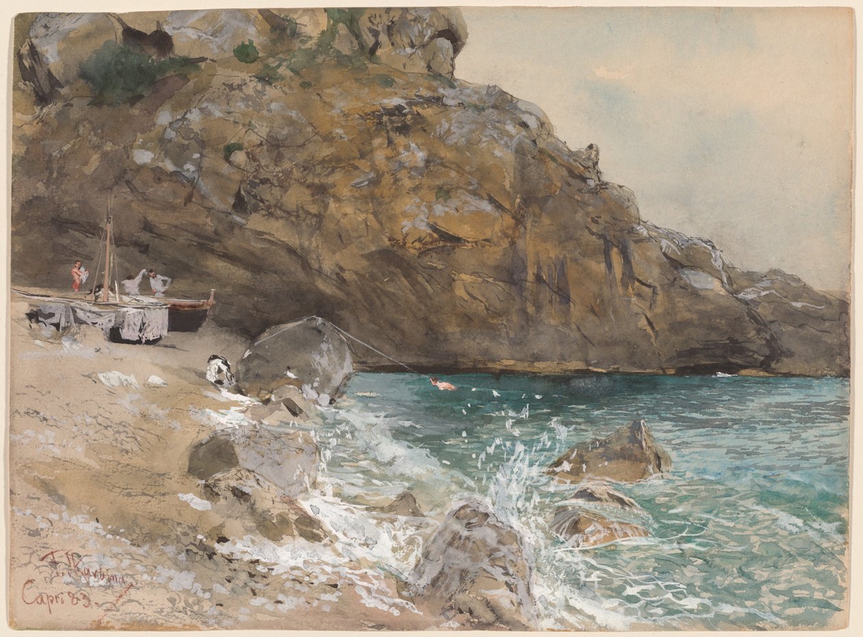 Stranden ved Marina Piccola, Capri av Franz Skarbina