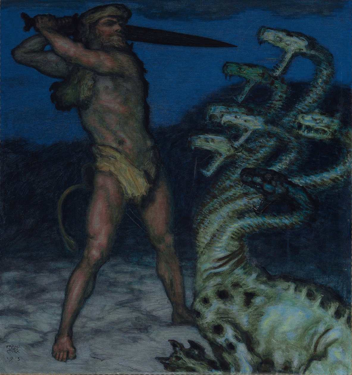 Hercules og Hydra av Franz Stuck Ritter von