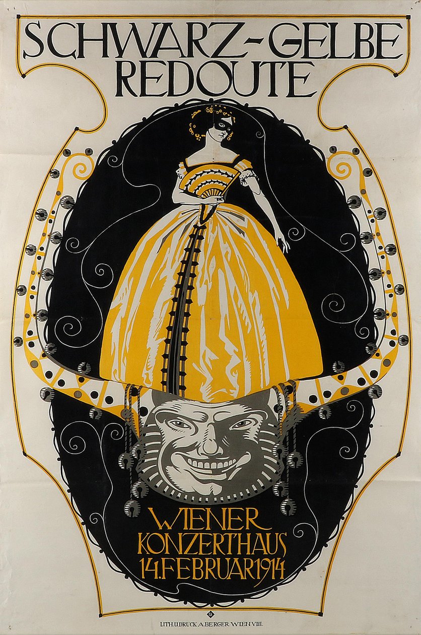 Svart og gul Redoute Wiener Konzerthaus, 1914. av Franz Wacik