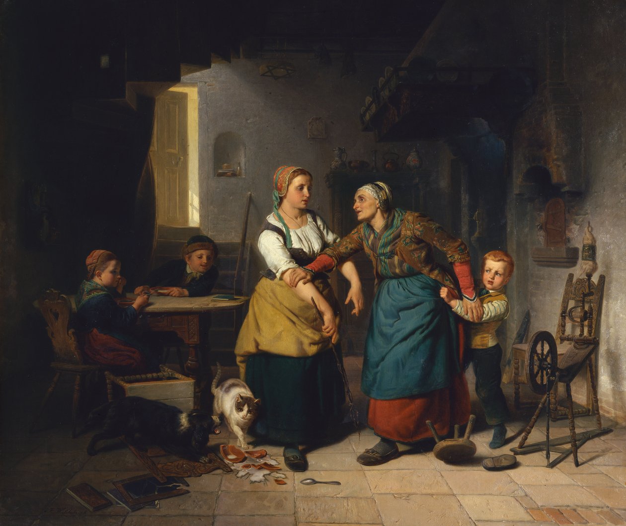 Familiesorger (olje på lerret) av Franz Wieschebrink