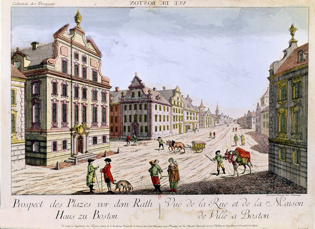 Utsikt over rådhuset, Boston av Franz Xaver Habermann