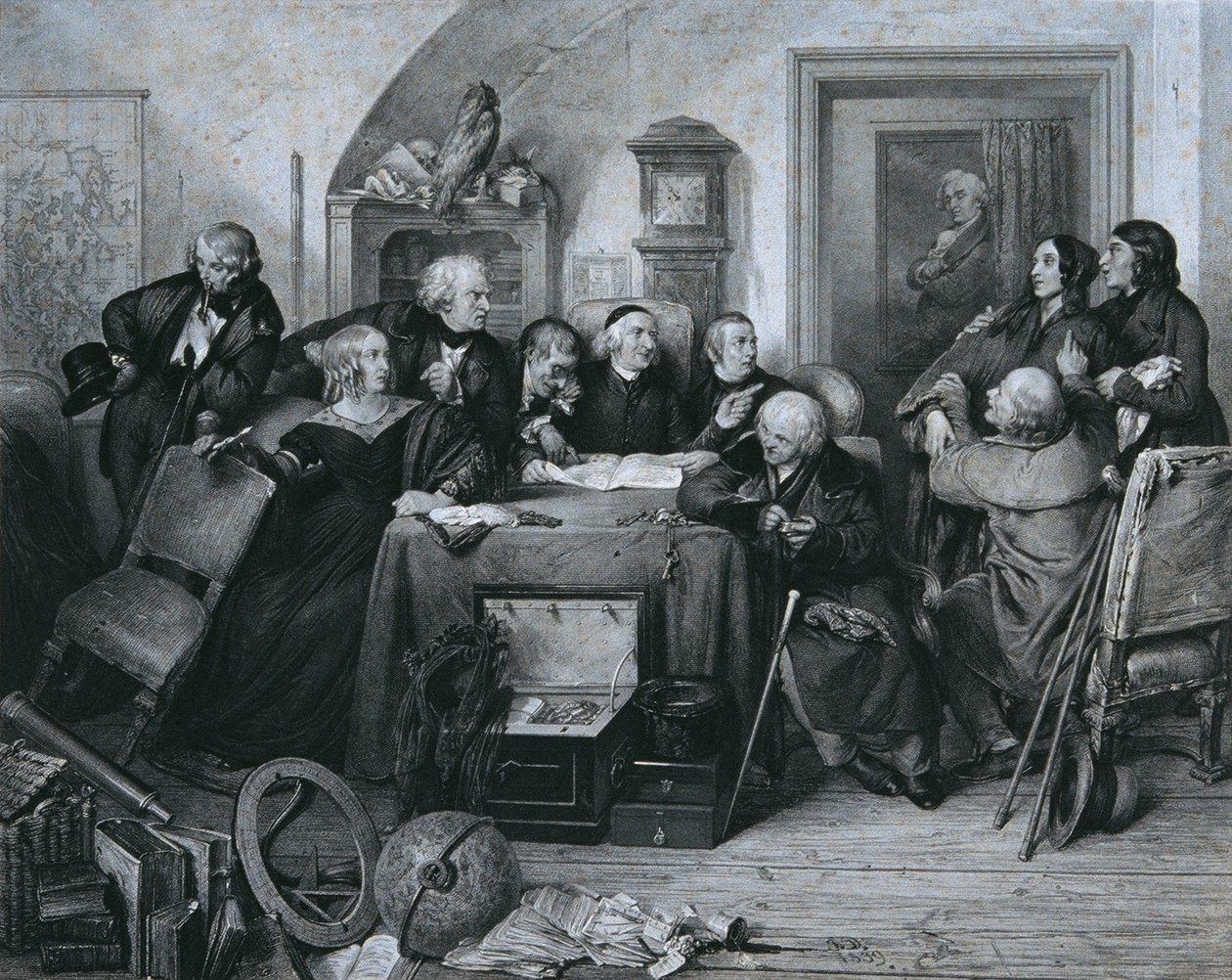 Åpningen av testamentet av Franz Xaver Stöber
