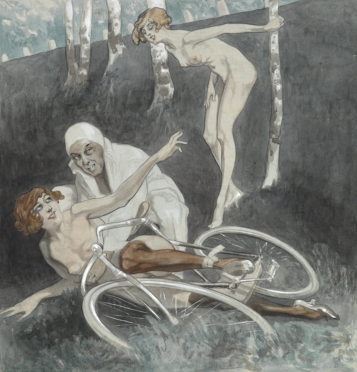 Erotisk illustrasjon. av Franz von Bayros