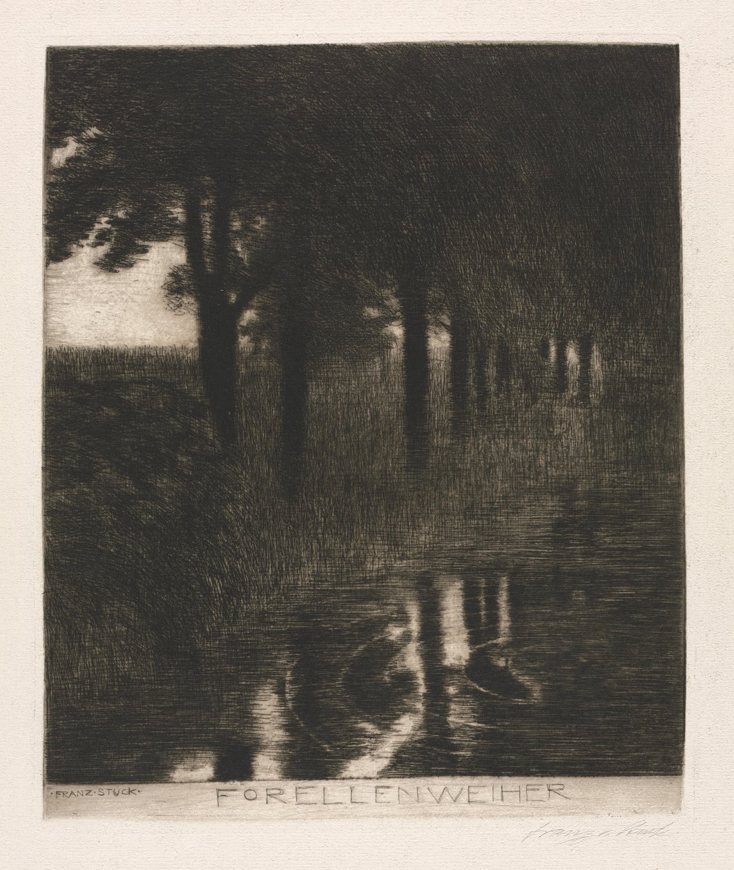 Ørretdam. av Franz von Stuck