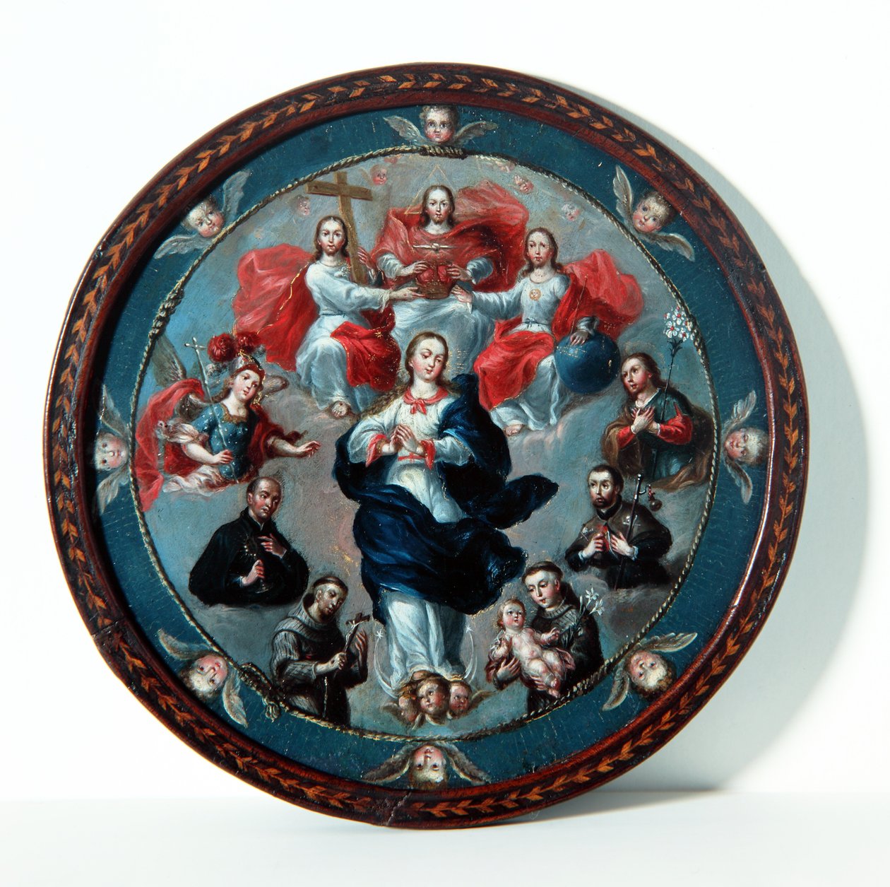 Nuns Shield (olje på kobber) av Fray Miguel de Herrera
