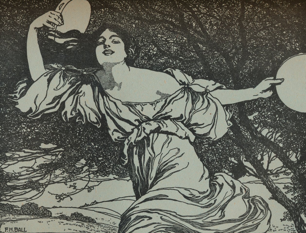 Bacchante, 1900-tallet 1914-1915 av Fred Hammersley Ball