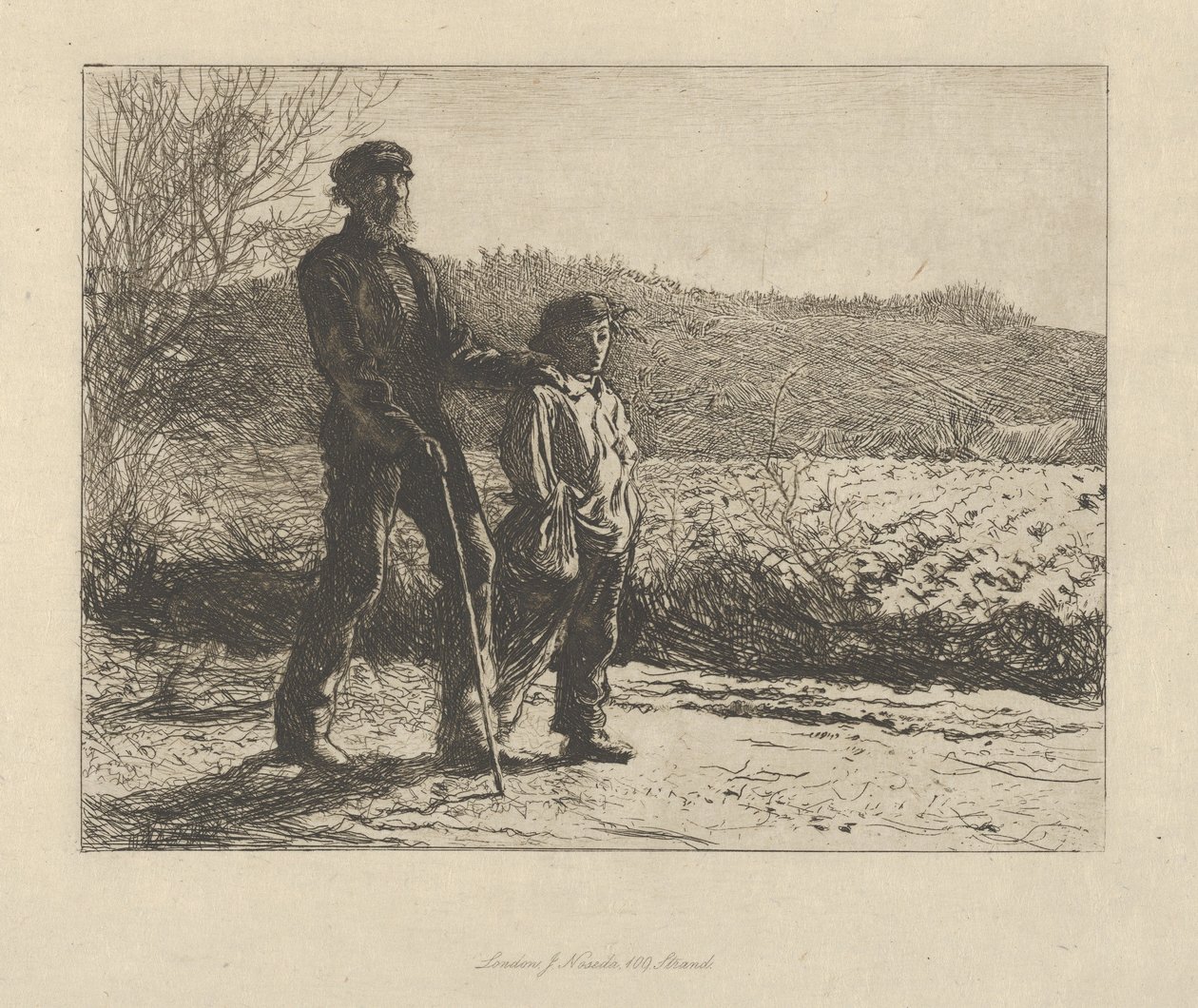 A Blind Man The Wayfarers, 1863. av Fred Walker