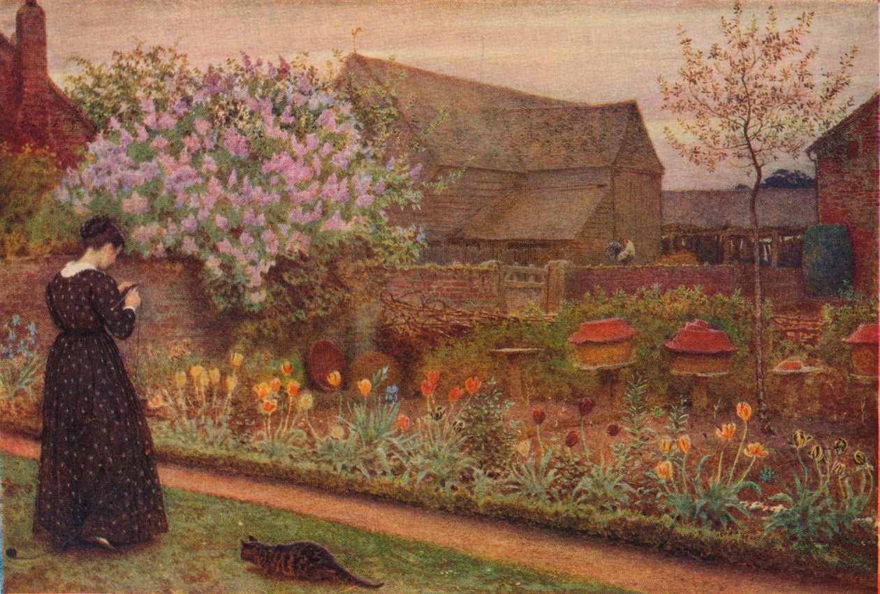 Den gamle gårdshagen, 1871. av Fred Walker