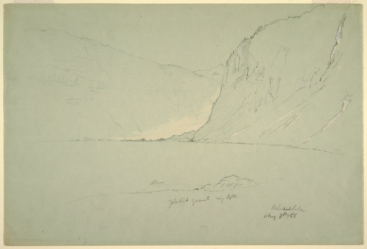 Tegning, landskap nær Østerrike, 5. august 1868 av Frederic Edwin Church