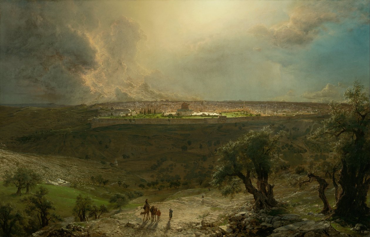 Jerusalem fra Oljeberget av Frederic Edwin Church