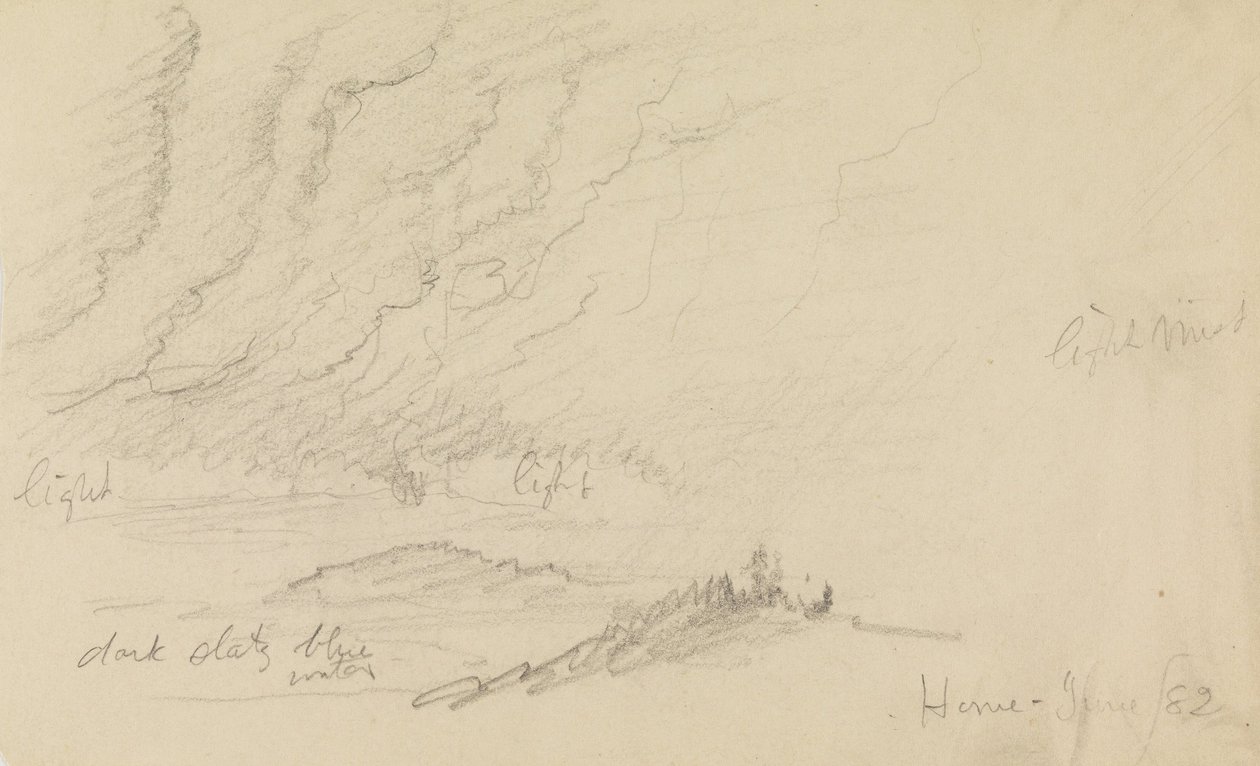 Tåke over elv og åser av Frederic Edwin Church
