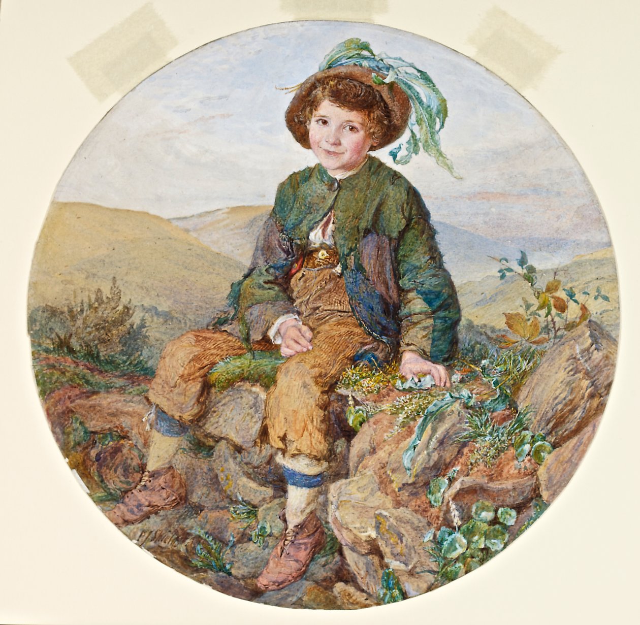 A Cavalier, ca. 1860 (wc og gouache på kort) av Frederic James Shields