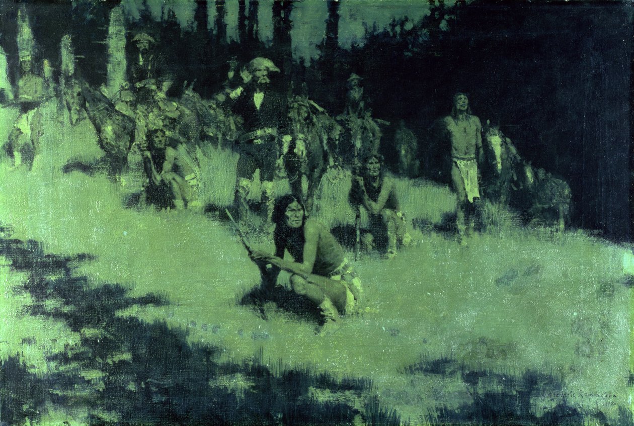 Apache Scouts Listening, 1908 av Frederic Remington