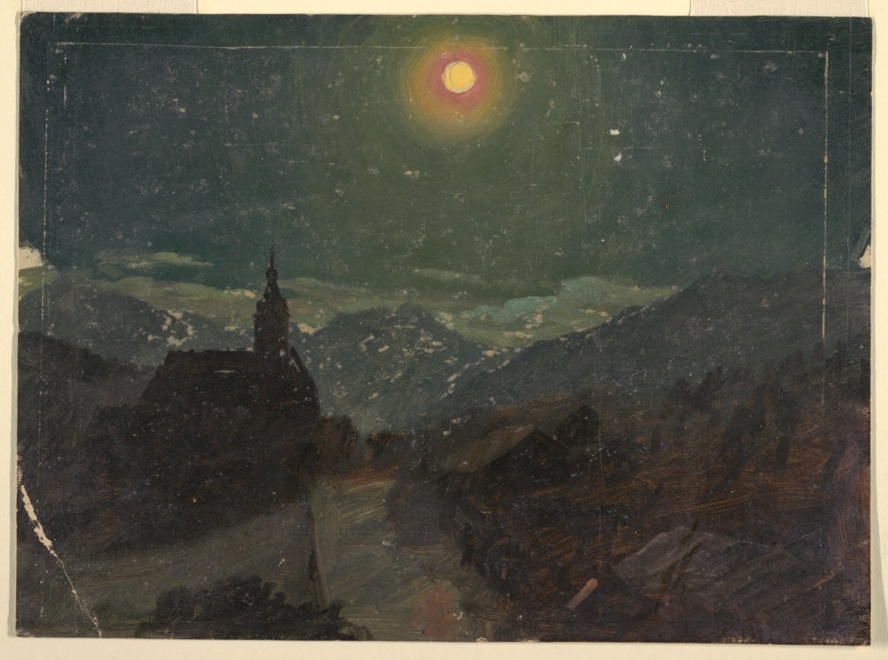 Alpinlandskap om natten av Frederic Edwin Church
