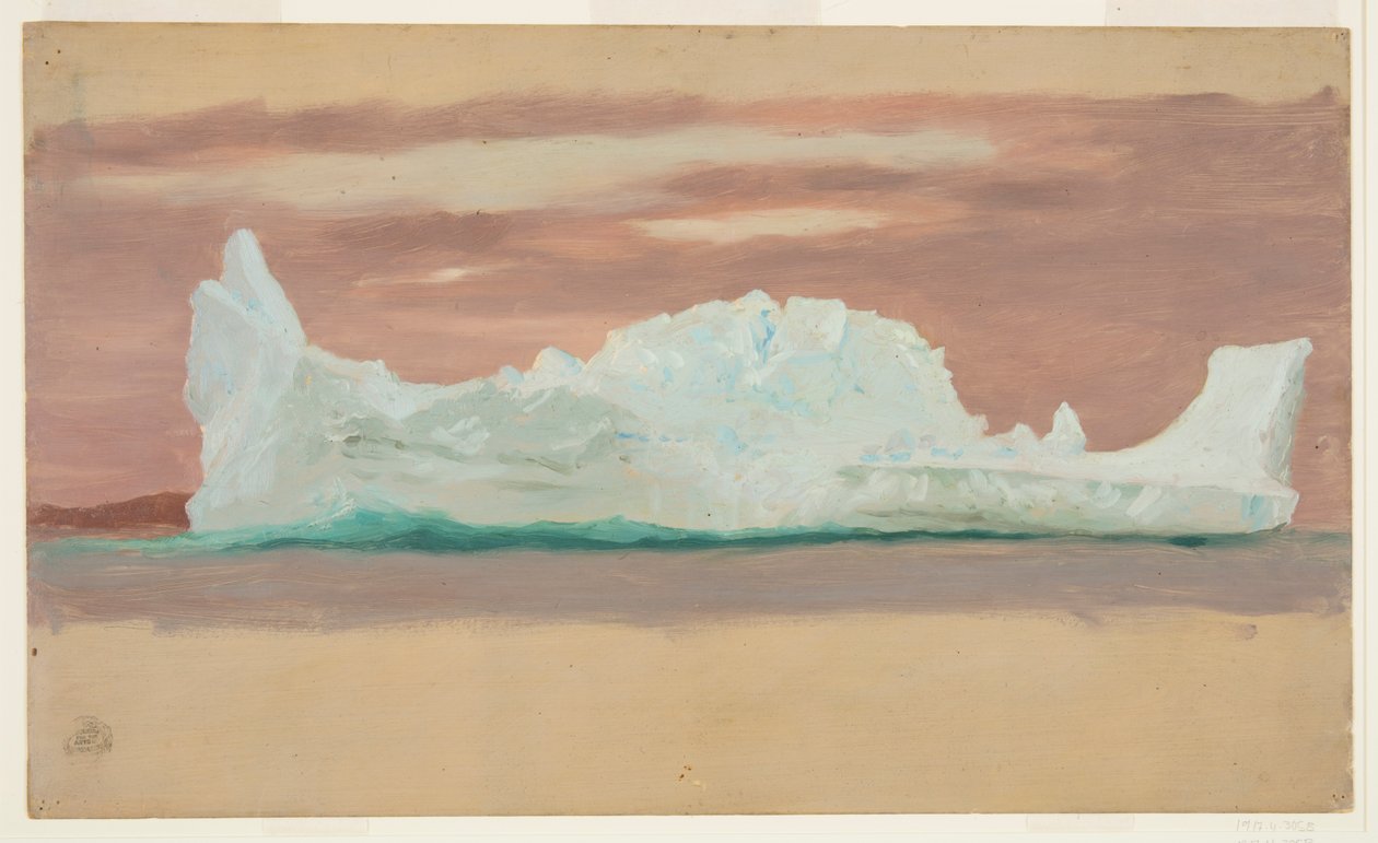 Flytende isfjell under skyet himmel, Newfoundland av Frederic Edwin Church