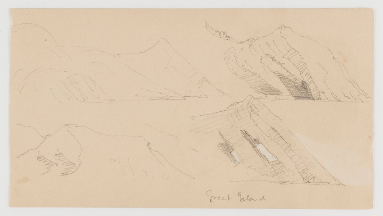 Great Island, Studie av Rock Cliffs av Frederic Edwin Church